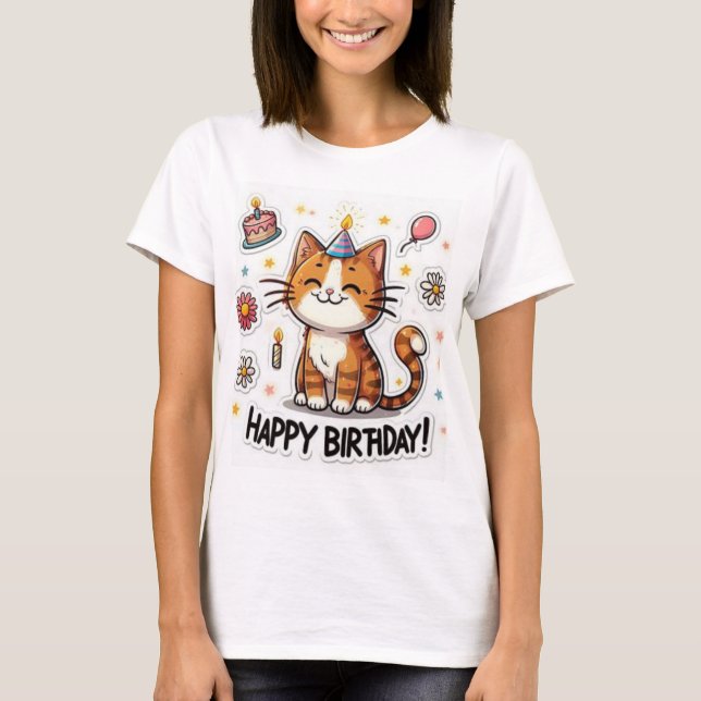 Camiseta Happy Birthday  New  Collection  Design T-Shirt (Anverso)