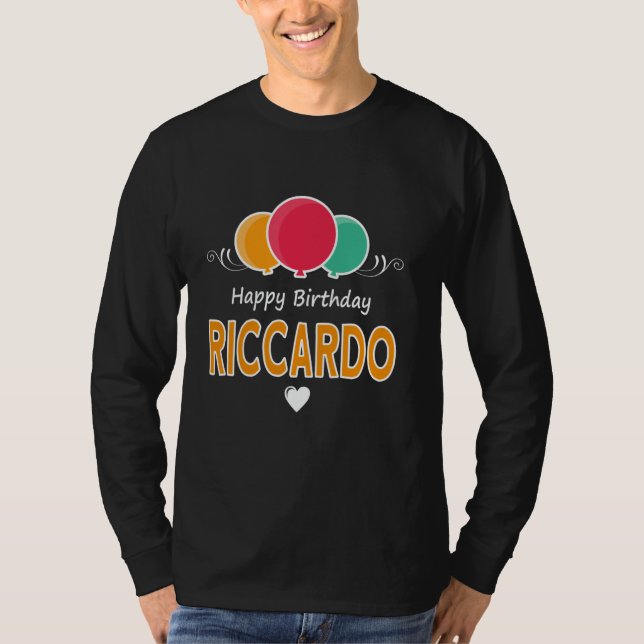 Camiseta Happy Birthday saying Riccardo (Anverso)