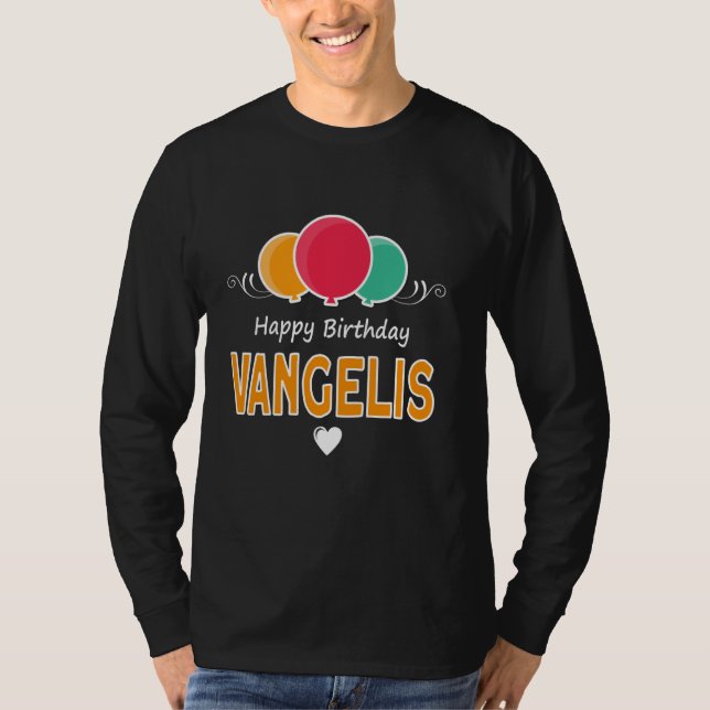 Camiseta Happy Birthday saying Vangelis (Anverso)
