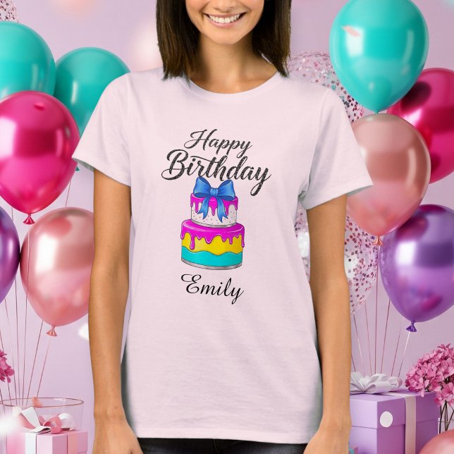 Camiseta Happy birthday shirt cake Personalized (Subido por el creador)