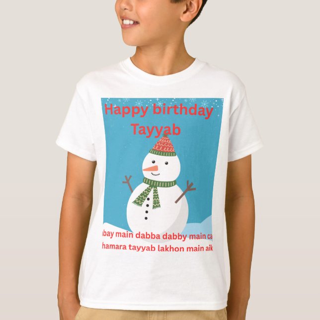Camiseta Happy Birthday Snowman T-Shirt | Cute Winter Birth (Anverso)