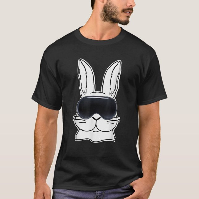 Camiseta Happy Bunny With VR Glasses Metaver Easter Day Dad (Anverso)