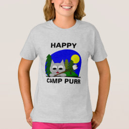 Camiseta Happy Camp Purr Gracioso Camping Personalizado Cat