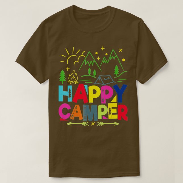 Camiseta Happy Camper Camping Funny Gift Men Women Kids-gig (Diseño del anverso)