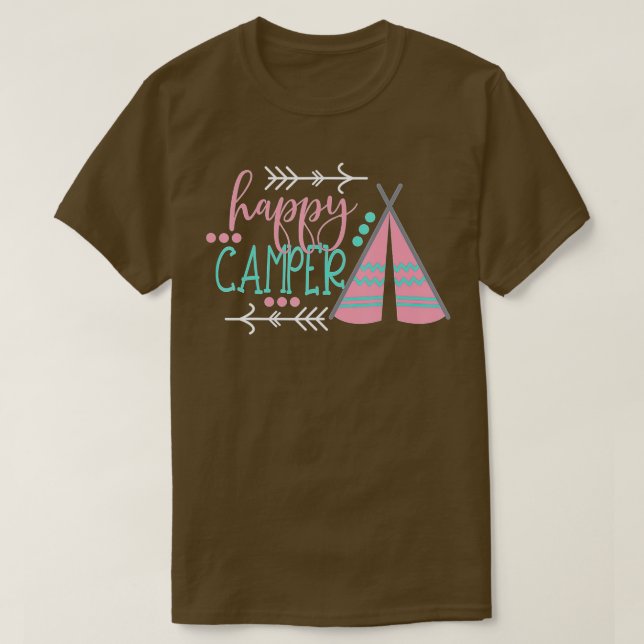 Camiseta Happy Camper Funny Camping Gift For Kids Funny Boy (Diseño del anverso)