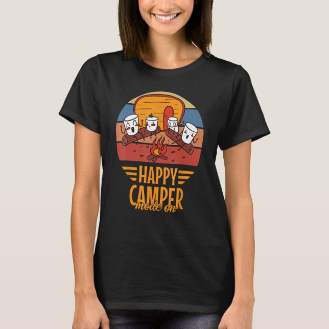 Camiseta Happy Camper Mode On  Happy Marshmallows Camping (Anverso)