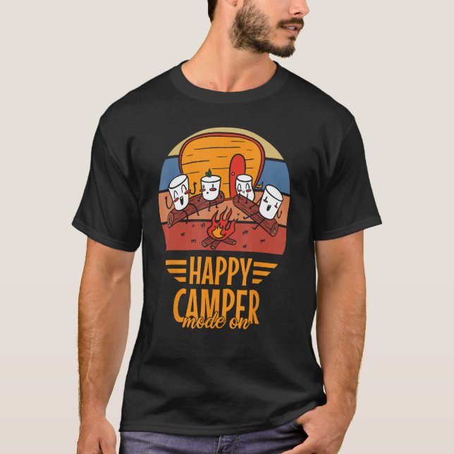 Camiseta Happy Camper Mode On  Happy Marshmallows Camping (Anverso)