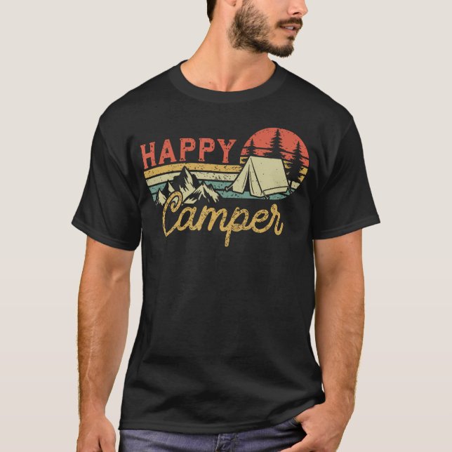 Camiseta Happy Camper Outdoor Camp Hiking Funny Camping (Anverso)