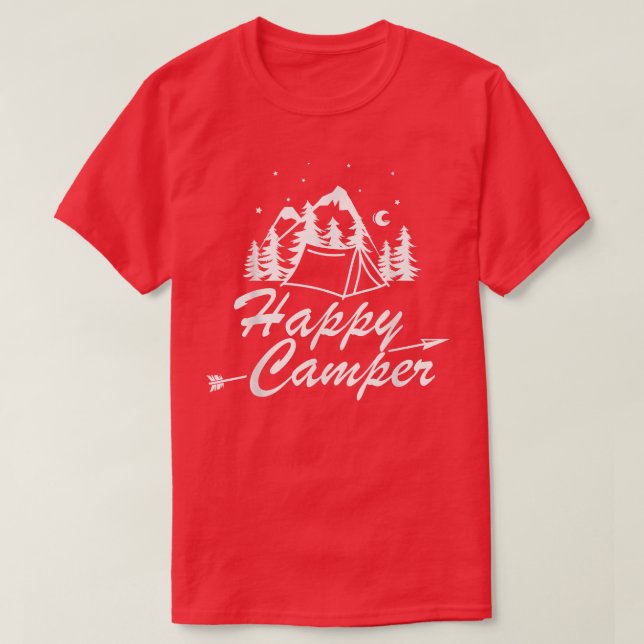 Camiseta Happy Camper Simple art for Camping Life  (Diseño del anverso)