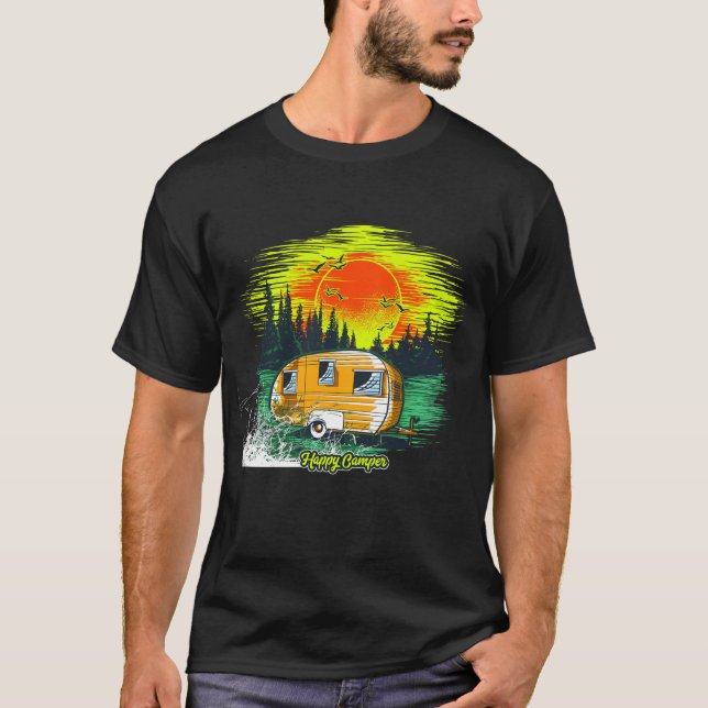 Camiseta Happy Camper Sunset Forest (Anverso)
