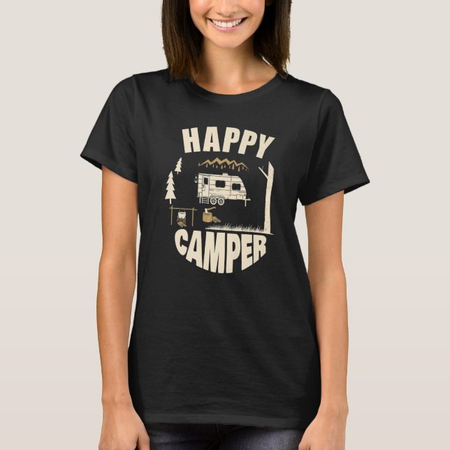 Camiseta Happy Camper Wild Rv Van Camping Outdoor Gra (Anverso)