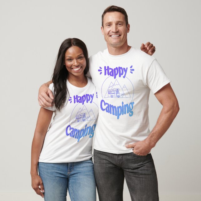 Camiseta Happy Camping - fröhliches cooles GrafikdesT-Shirt (Unisexo)