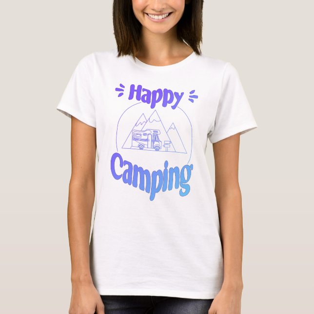 Camiseta Happy Camping - fröhliches cooles GrafikdesT-Shirt (Anverso)