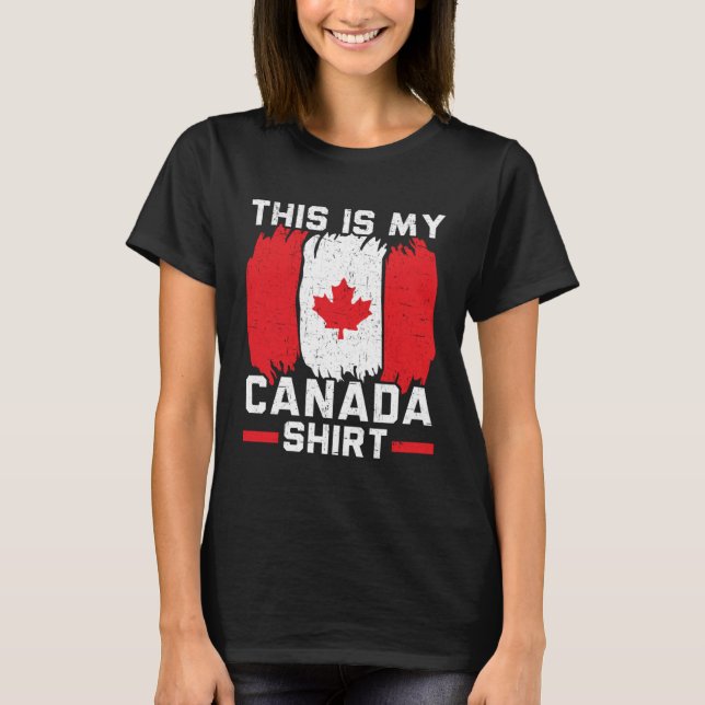 Camiseta Happy Canada Day Canadian Canada Flag Maple Leaf   (Anverso)
