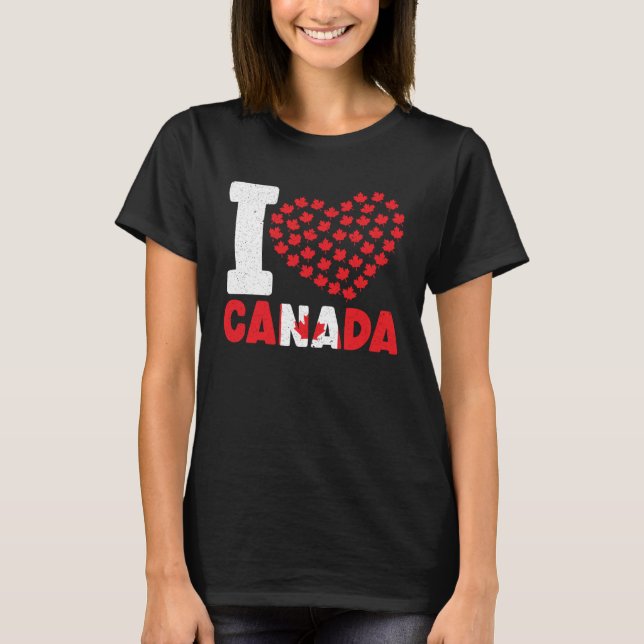 Camiseta Happy Canada Day Canadian Canada Flag Maple Leaf   (Anverso)