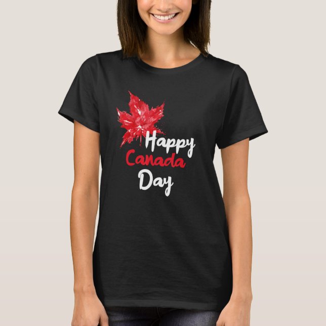 Camiseta Happy Canada Day Party Canadian Flag Maple Patriot (Anverso)