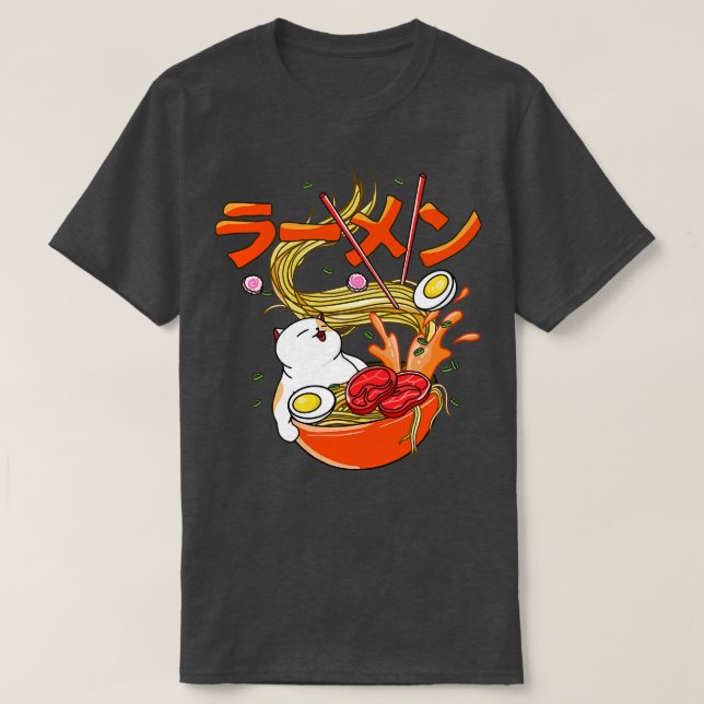 Camiseta Happy Cat Ramen  (Diseño del anverso)