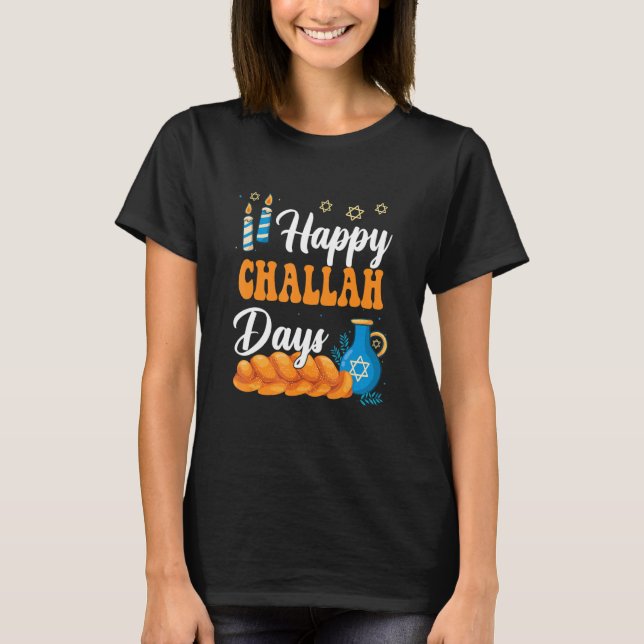 Camiseta Happy Challah Days Hanukkah Jewish Festival Commem (Anverso)