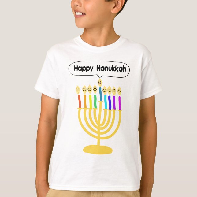 Camiseta Happy Channukah Menora / Chanukia (Anverso)