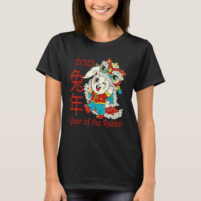 Camiseta Happy Chinese New Year 2023 Year of the Rabbit Dra (Anverso)