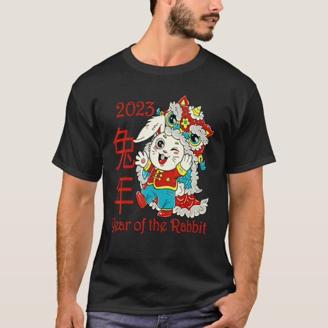 Camiseta Happy Chinese New Year 2023 Year of the Rabbit Dra (Anverso)