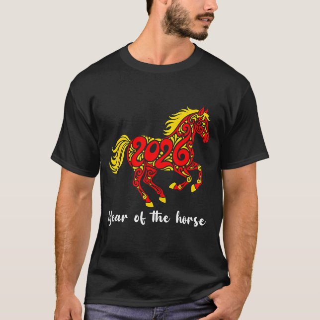 Camiseta Happy Chinese New Year 2026 Year Of The Horse Horo (Anverso)