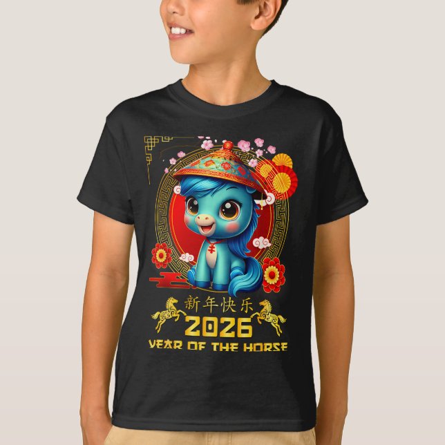 Camiseta Happy Chinese New Year Of The Horse 2026 Lunar New (Anverso)