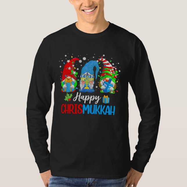 Camiseta Happy Chrismukkah Gnomes Merry Christmas Hanukkah (Anverso)