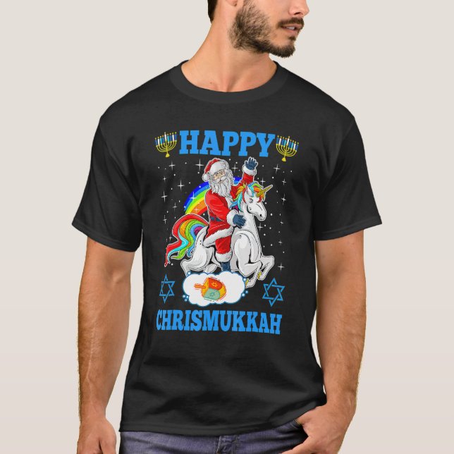 Camiseta Happy Chrismukkah Hanukkah Christmas Jewish Unicor (Anverso)