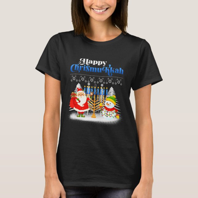 Camiseta Happy Chrismukkah Jewish Christmas Hanukkah  (Anverso)