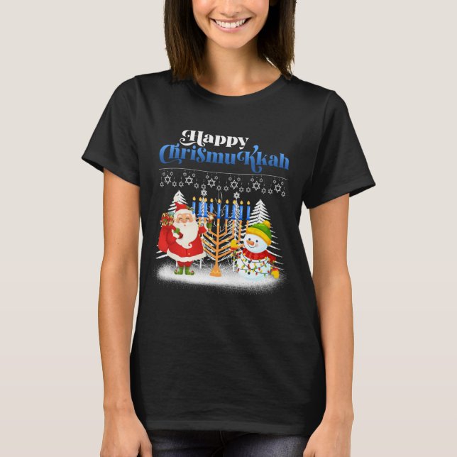 Camiseta Happy Chrismukkah Jewish Christmas Hanukkah T Shir (Anverso)