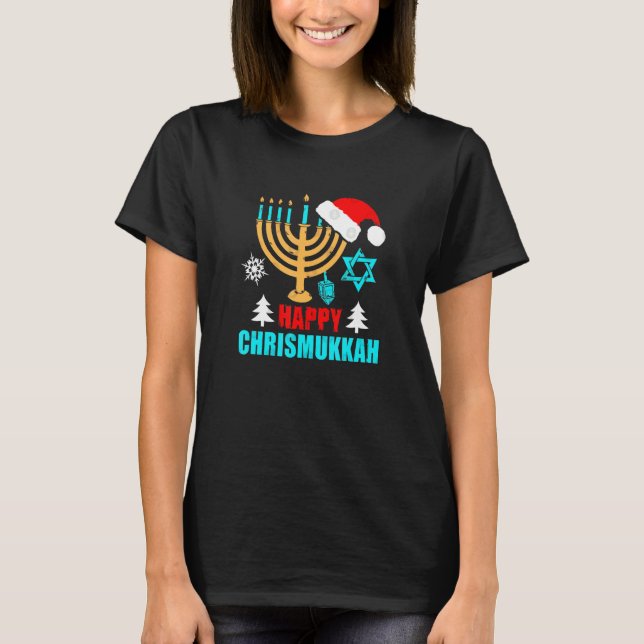 Camiseta Happy Chrismukkah Jewish Hanukkah Festival (Anverso)