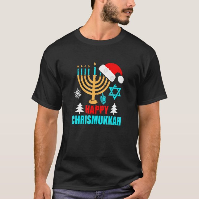 Camiseta Happy Chrismukkah Jewish Hanukkah Festival (Anverso)