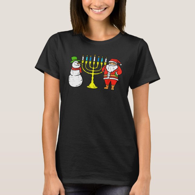 Camiseta Happy Christmukkah Christmas Hanukkah Pajamas Chan (Anverso)