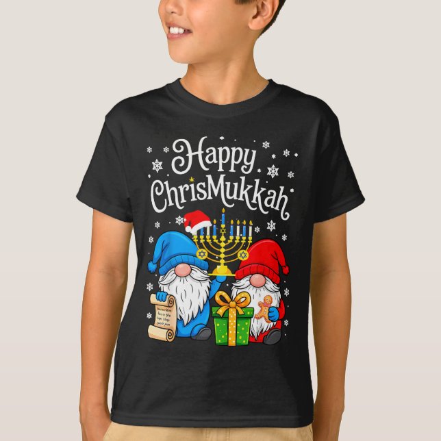 Camiseta Happy Christmukkah Hanukkah Christmas Gnome Xmas F (Anverso)