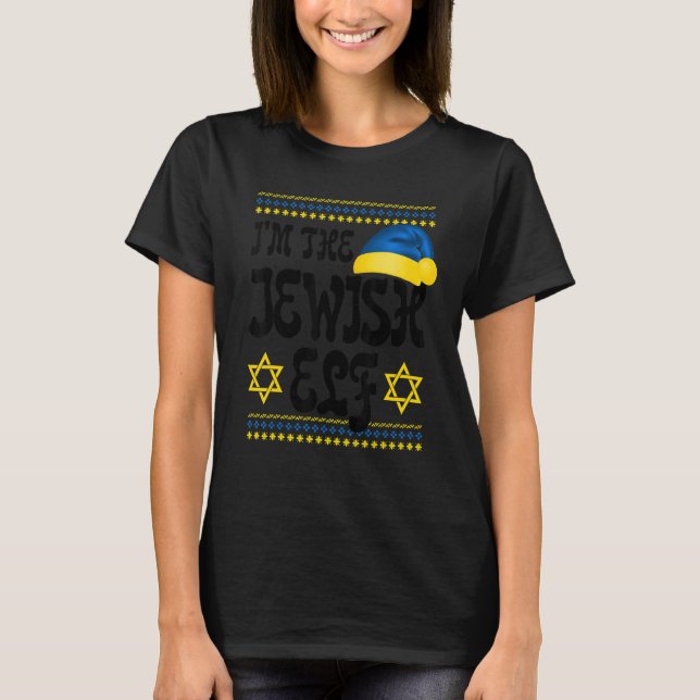 Camiseta Happy Christmukkah Jewish I'm The Jewish Elf Chris (Anverso)