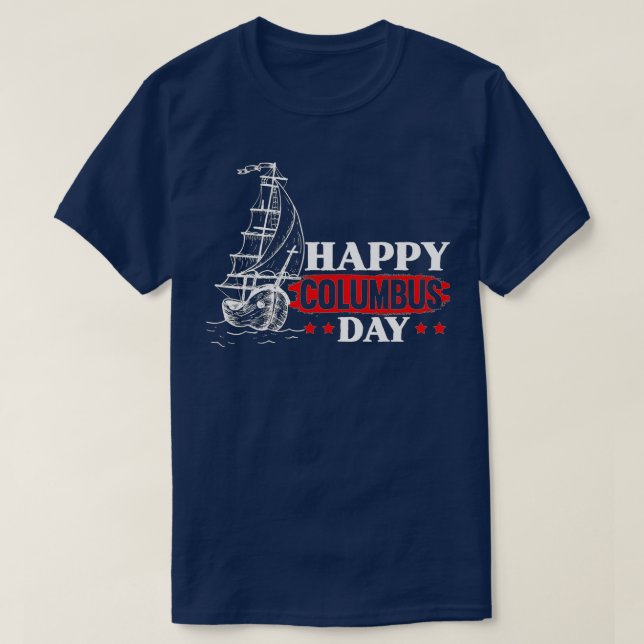 Camiseta Happy Columbus Day Christopher Columbus Italian Na (Diseño del anverso)