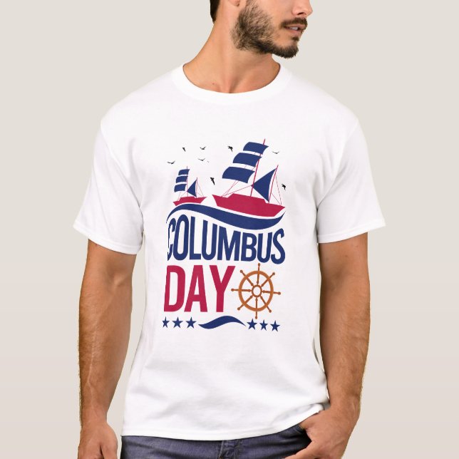 Camiseta Happy Columbus Day T-Shirt – Bold, Patriotic (Anverso)
