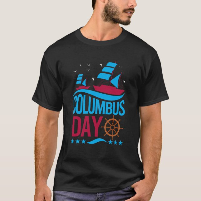 Camiseta Happy Columbus Day T-Shirt – Bold, Patriotic (Anverso)