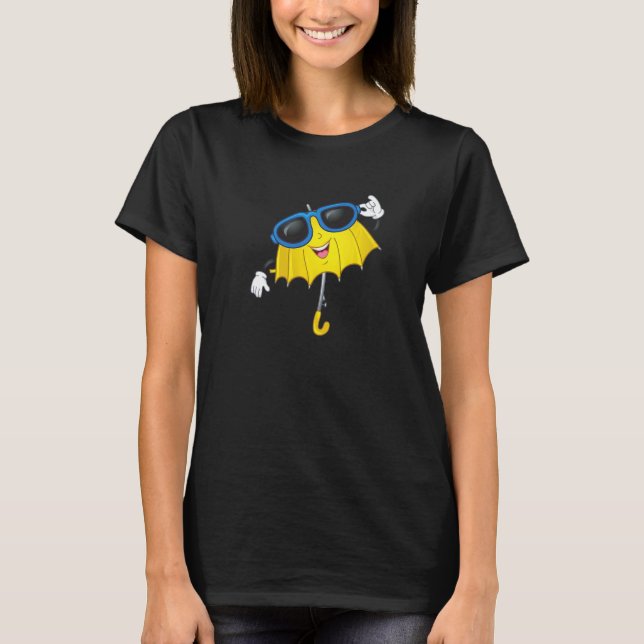 Camiseta Happy Cool Yellow Umbrella and Sunglasses for Men  (Anverso)