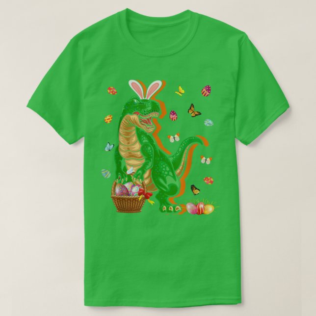 Camiseta Happy Dinosaur Easter Tre Bunny Egg Feast Spring H (Diseño del anverso)