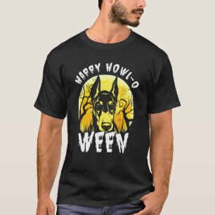 Camiseta Happy Doberman Dog Howl O Ween Halloween Costume P