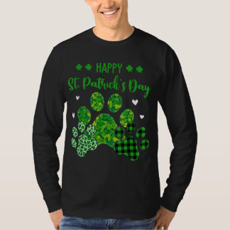 Camiseta Happy Dog Paws Leopard Print Dog Dueños St Patrick