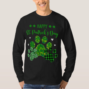 Camiseta Happy Dog Paws Leopard Print Dog Dueños St Patrick