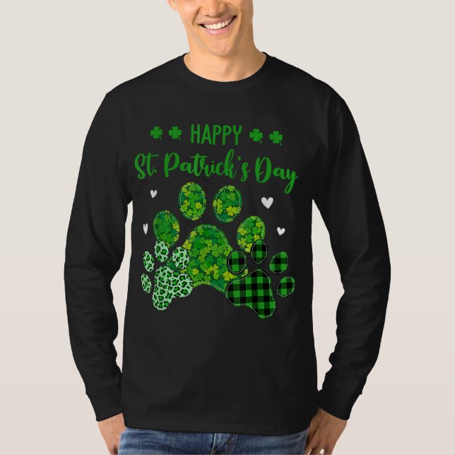 Camiseta Happy Dog Paws Leopard Print Dog Dueños St Patrick (Anverso)