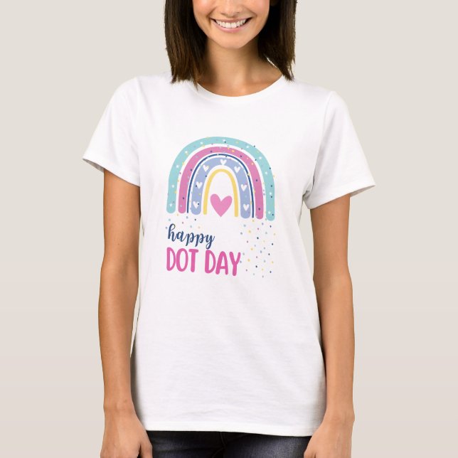 Camiseta Happy Dot Day - Boho Rainbow and dots (Anverso)