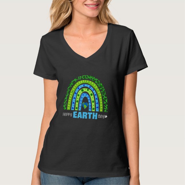 Camiseta Happy Earth Day 2022 Cute Rainbow Planet Earth Ki (Anverso)