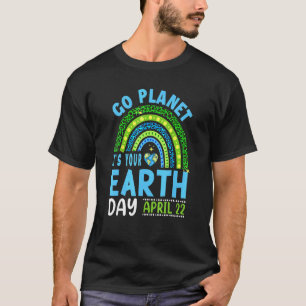 Camiseta Happy Earth Day 2022 Rainbow Go Planet It's Your