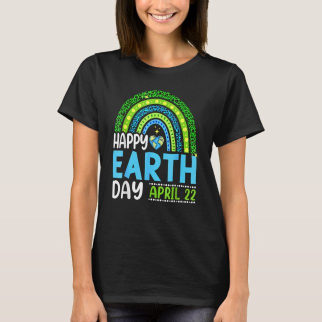 Camiseta Happy Earth Day 2022 Rainbow Trendy 52nd Anniversa (Anverso)