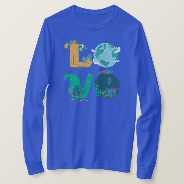 Camiseta Happy Earth Day Cute LOVE Environmental Science (Anverso del diseño)